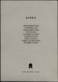 Aporie - katalog [Dokument życia społecznego]