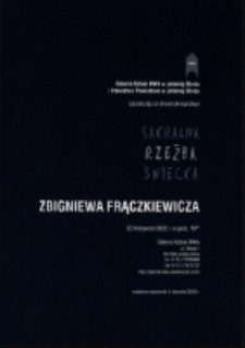 Zbigniew Frączkiewicz. Sakralna rzeźba świecka - zaproszenie [Dokument życia społecznego]