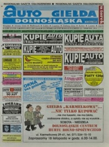 Auto Giełda Dolnośląska : regionalna gazeta ogłoszeniowa, 2001, nr 91 (819) [6.11]