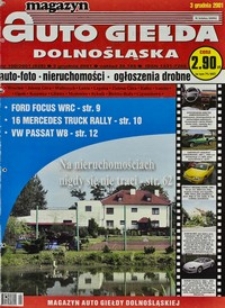 Auto Giełda Dolnośląska : magazyn, 2001, nr 100 (828) [3.12]