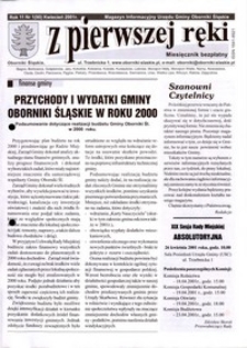 Z Pierwszej Ręki : magazyn informacyjny Urzędu Gminy Oborniki Śląskie, 2001, nr 1 (85)