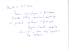 Spotkanie autorskie z Cecylią Czmiel, 7.11.2006 r. (autograf) [Dokument ikonograficzny]