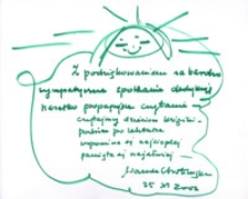Spotkanie autorskie z Wandą Chotomską, 25.11.2002 r. (autograf) [Dokument ikonograficzny]