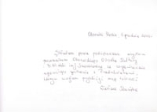 Spotkanie autorskie z Wiesławą Kuciembą, 5.12.2006 r. (autograf) [Dokument ikonograficzny]