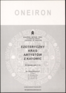 ONEIRON. Ezoteryczny krąg artyst&oacute;w z Katowic - zaproszenie [Dokument życia społecznego]