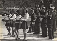 Orkiestra Dęta działająca przy Obornickim Ośrodku Kultury : fotografia plenerowa, lato 1977 r. [Dokument ikonograficzny]
