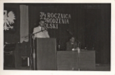 Uroczysta sesja Rady Narodowej Miasta i Gminy Oborniki Śląskie z okazji „34. Rocznicy Odrodzenia Polski” w Obornickim Ośrodku Kultury, 20.07.1978 r. [Dokument ikonograficzny]