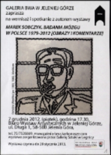 Marek Sobczyk. Badania mózgu w Polsce 1979-2012 - zaproszenie [Dokument życia społecznego]