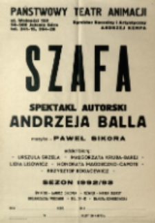 Szafa - afisz [Dokument życia społecznego]