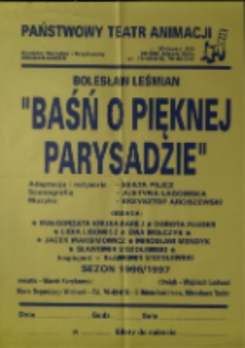 Baśń o pięknej Parysadzie - afisz [Dokument życia społecznego]