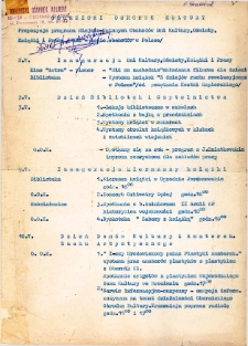 Maszynopis zawierający propozycję programu miejsko-gminnych obchodów Dni Kultury, Oświaty, Książki i Prasy w Obornikach Śląskich, 2-17.05.1972 r. [Dokument ikonograficzny]