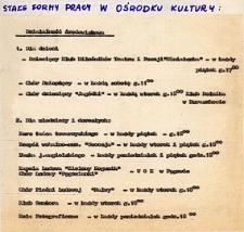 Plan stałych form pracy w Obornickim Ośrodku Kultury, kwiecień 1983 r.