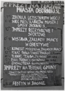 Program imprez na terenie miasta i gminy Oborniki Śląskie, zorganizowanych z okazji Święta Pracy 1 Maja, 1.05.1983 r. [Dokument ikonograficzny]