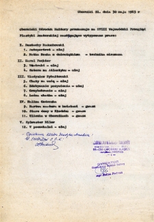 Protokół przekazania prac plastyków amatorów z Obornik Śląskich na XVIII Wojewódzki Przegląd Plastyki Amatorskiej, 30.05.1983 r.