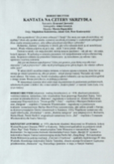 Kantata na cztery skrzydła - ulotka [Dokument życia społecznego]