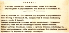 Notatka z wystawy ogrodniczej, zorganizowanej przez Klub Seniora przy Miejskim Międzyzakładowym Domu Kultury w Obornikach Śląskich, 24.09.1972 r.