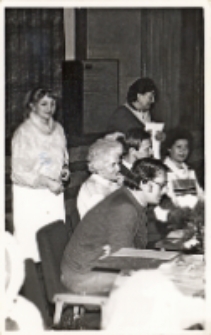 Zdjęcie z podsumowania Ligi Klubów na poziomie wojewódzkim w Obornickim Ośrodku Kultury, 20.02.1987 r. [Dokument ikonograficzny]