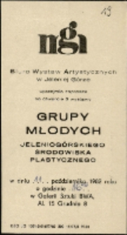 3 Wystawa Grupy Młodych jeleniog&oacute;rskiego środowiska plastycznego - zaproszenie [Dokument życia społecznego]