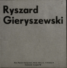 Ryszard Gieryszewski. Grafika, malarstwo - katalog [Dokumeny życia społecznego]