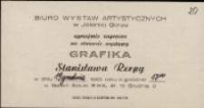 Stanisław Rzepa. Grafika - zaproszenie [Dokument życia społecznego]