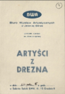 Artyści z Drezna - zaproszenie [Dokument życia społecznego]