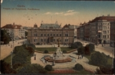 Görlitz. Postplatz mit Postgebaude, Kunstbrunnen [Dokument ikonograficzny]