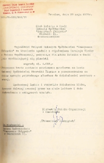 Informacja o przyznaniu nagrody dla Klubu Rolnika w Osoli w Turnieju Wiedzy o Polsce Współczesnej, 23.05.1976 r.