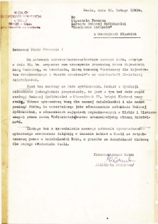 List do prezesa Gminnej Sp&oacute;łdzielni Samopomoc Chłopska w Obornikach Śląskich z podziękowaniami za wsparcie przez sp&oacute;łdzielnię działalności Koła Gospodyń Wiejskich w Osoli, 20.02.1983 r.