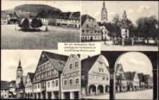 Der vier interessanten Marktansichten des Marktplatzes in Schönberg-Oberlausitz [Dokument ikonograficzny]