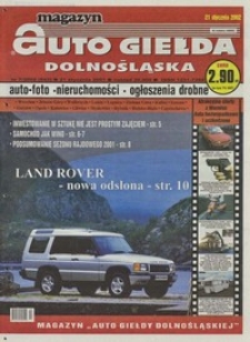 Auto Giełda Dolnośląska : magazyn, 2002, nr 7 (843) [21.01]