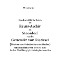 Handschriftliche Briefe im Reuss-Archiv zu Stonsdorf [Dokument elektroniczny]
