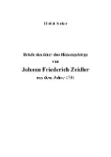 Briefe des über das Riesengebirge von Johann Friederich Zeidlera us dem Jahre 1731 [Dokument elektroniczny]