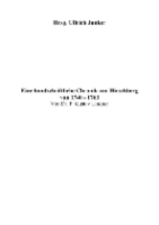 Eine handschriftliche Chronik von Hirschberg von 1740-1763 [Dokument elektroniczny]