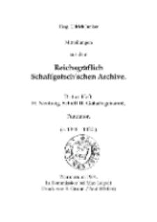 Mitteilungen aus dem Reichsgräflich Schaffgotsch’schen Archive. Drittes Heft [Dokument elektroniczny]