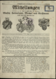 Verbandsblatt der Familien Glafey, Hasenclever, Mentzel und Gerstmann, Jg. 1, 1910, nr 1
