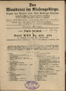 Der Wanderer im Riesengebirge, 1919-1923, Band 16