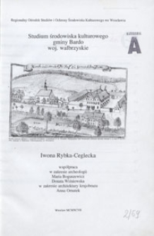 Studium środowiska kulturowego gminy Bardo, woj. wałbrzyskie
