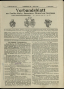 Verbandsblatt der Familien Glafey, Hasenclever, Mentzel und Gerstmann, Jg. 11, 1921, nr 26