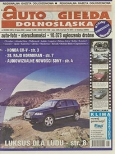 Auto Giełda Dolnośląska : regionalna gazeta ogłoszeniowa, 2002, nr 65 (901) [8.07]