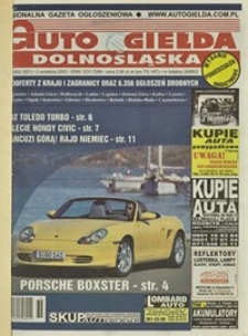 Auto Giełda Dolnośląska : regionalna gazeta ogłoszeniowa, 2002, nr 85 (921) [2.09]