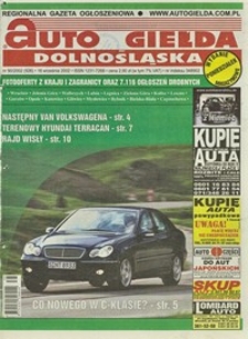 Auto Giełda Dolnośląska : regionalna gazeta ogłoszeniowa, 2002, nr 90 (926) [16.09]