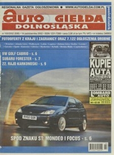 Auto Giełda Dolnośląska : regionalna gazeta ogłoszeniowa, 2002, nr 100 (936) [14.10]