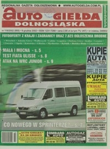 Auto Giełda Dolnośląska : regionalna gazeta ogłoszeniowa, 2002, nr 119 (955) [9.12]
