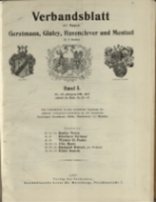 Verbandsblatt der Sippen Gerstmann, Glafey, Hasenclever und Mentzel. Band V. : 22.-27. Jahrgang 1931-1937 : enthält die Hefte Nr. 55-67