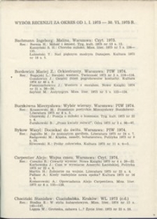 Wybór recenzji za okres 1.I.1975-30.VI.1975