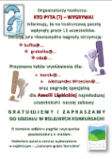 Kto pyta (?) - wygrywa - rozstrzygnięcie [Dokument życia społecznego]