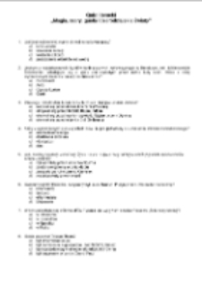 Quiz literacki „Magia, czary, gusła i czarodziejskie światy” - pytania [Dokument życia społecznego]