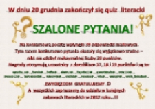 Quiz literacki "Szalone pytania" - zakończenie [Dokument życia społecznego]