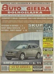 Auto Giełda Dolnośląska : regionalna gazeta ogłoszeniowa, 2003, nr 7 (969) [20.01]