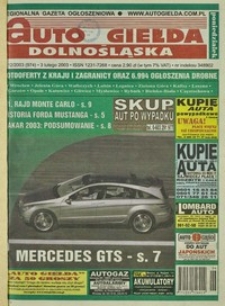 Auto Giełda Dolnośląska : regionalna gazeta ogłoszeniowa, 2003, nr 12 (974) [3.02]